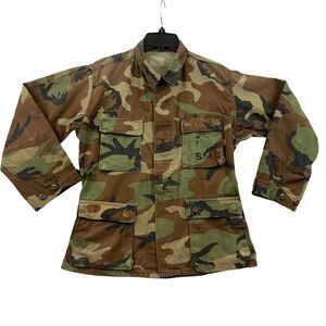 Military Surplus USMC Uniform Shirt Adult Small Woodland Camouflage LARP Shacket